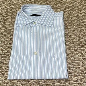 Ungaro Blue & White Striped Long Sleeve, 16.5